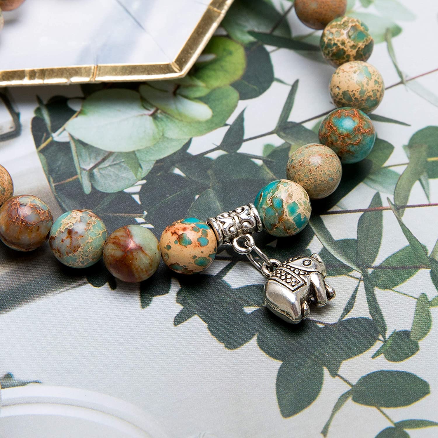 Bivei Natural Gem Semi Precious Reiki Healing Crystals Handmade 8mm Round Beads Stretch Bracelet - Image 5